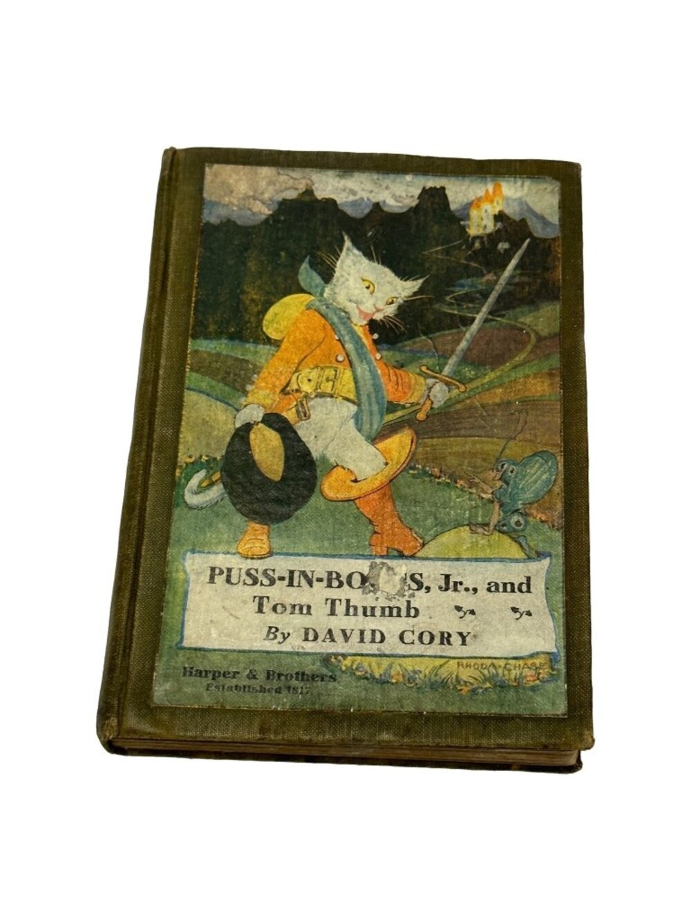 Antique Childrens Book 1921 Puss N Boots Jr and Tom Thumb David Cory HC